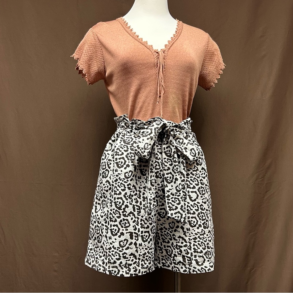 Linen high waist shorts